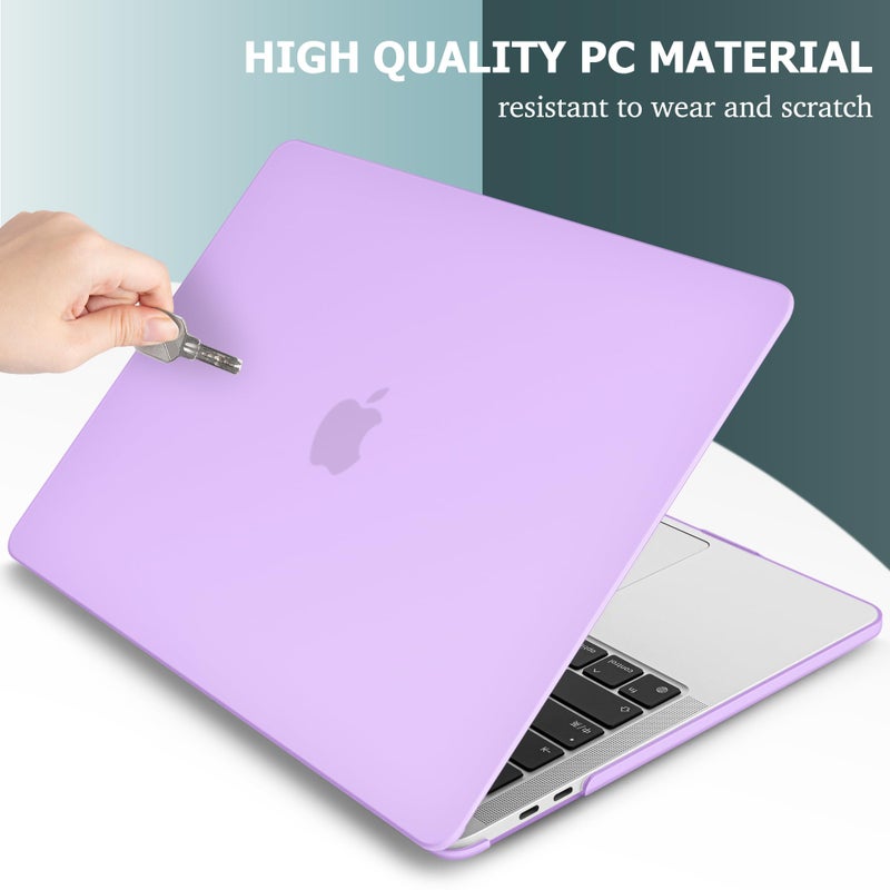 May Chen Compatible with MacBook Pro 13 inch Case 2022 2021 2020 Release Model A2338 M2 M1 A2251 A2289, Plastic Hard Shell Case with Keyboard Cover for MacBook Pro 13 Touch Bar Fits Touch ID, Purple - Image 3
